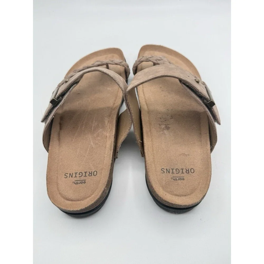 EARTH ORIGINS Onida Braided Toe-Post Leather Sandals Women Sz 10 W US